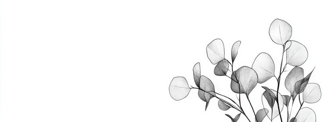 Monochrome Eucalyptus Leaves