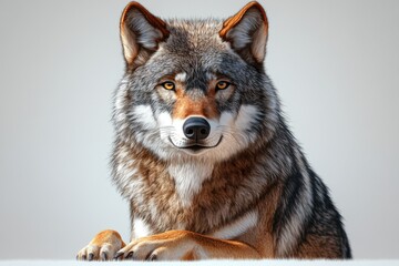 Obraz premium A close-up of a wolf looking directly at the camera