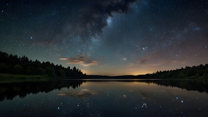 sunset over the lake