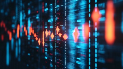 Abstract Digital Data Stream Showing Stock Market Trends