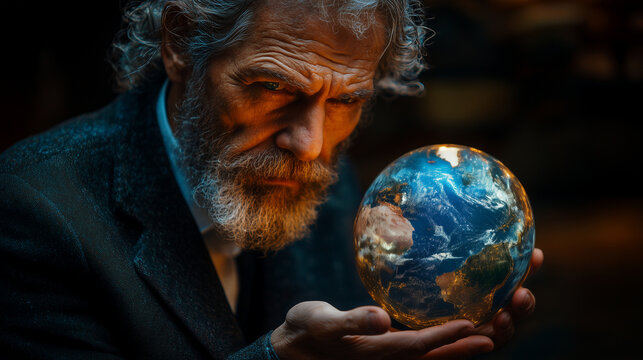 Earth-draining capitalist hoards wealth, ignorant of the rising tides and melting ice signaling the catastrophic collapse of a world ravaged by his exploitation