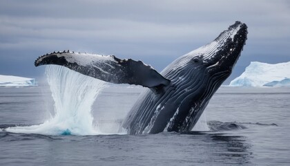 Fototapeta premium whale jumping out of water