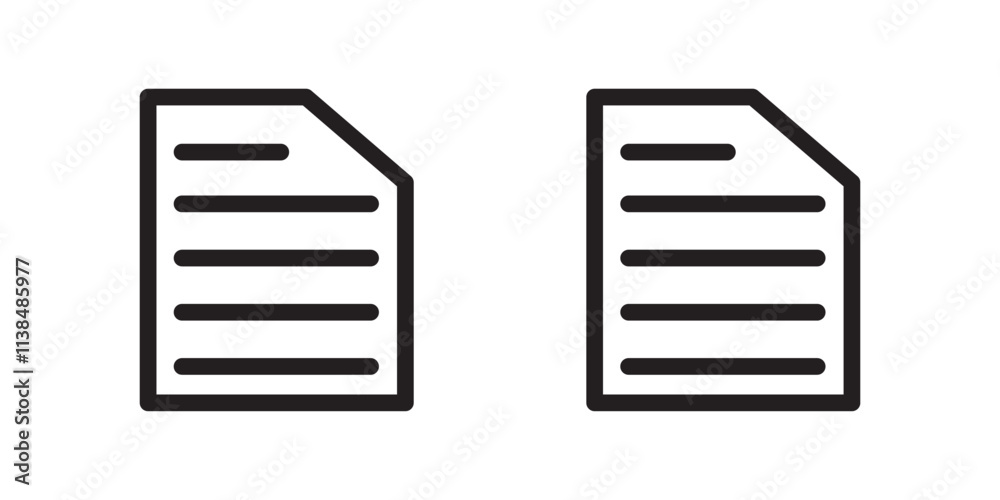 Wall mural set of two black and white document icons with page curl and tabbed corner designs.