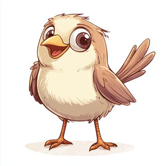 Naklejka premium illustration of a funny comic like bird on a white background