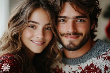 A couple smiling and posing together for a photo opportunity