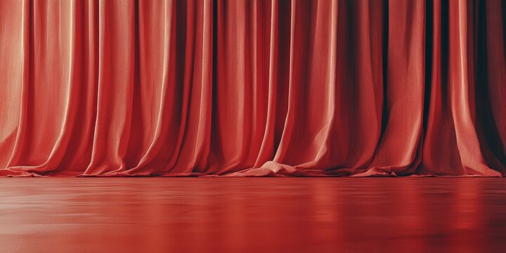 Red Curtain and Floor Background