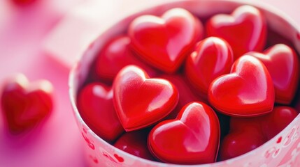 Obraz premium A bowl overflowing with numerous red hearts, great for Valentine's Day or romantic gestures