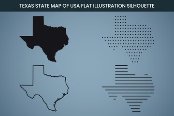 Texas State Hand Drawn Outline Map of USA