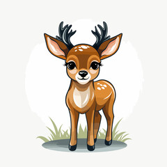 Obraz premium Deer cute vector cartoon illustration