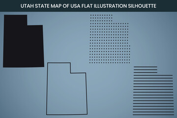 Utah State Hand Drawn Outline Map of USA