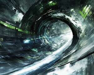 Futuristic Tunnel, Abstract Technology