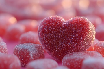 Fototapeta premium A close up of a heart shaped candy