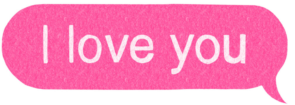 Valentine's Day I love you Speech bubble in romantic moment for couple or friends 