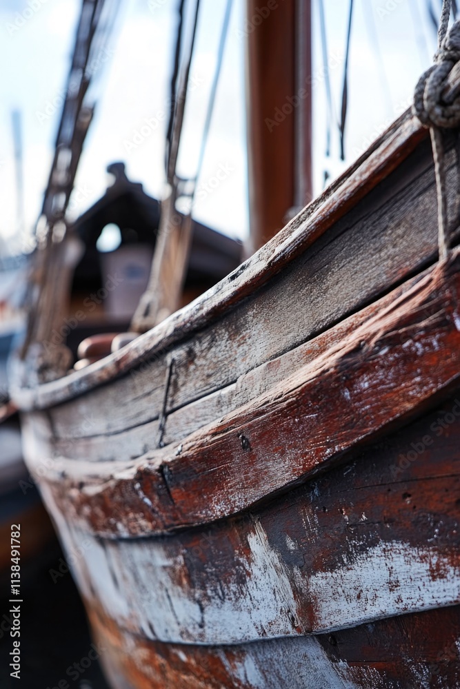 Poster a close-up view of a boat floating on calm waters