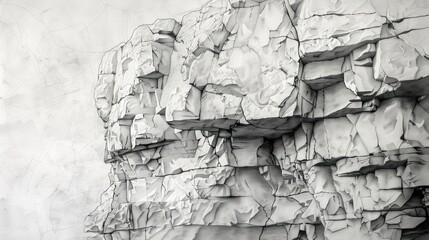 Abstract grayscale cliff face texture.