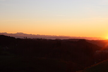 Obraz premium sunset in the mountains