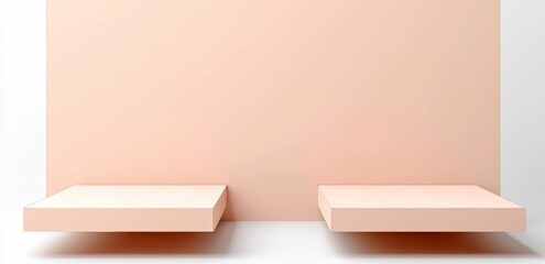 3d Hexagonal  Minimalist beige corridor with a wide hexagonal blank frame, broader view. , isolated on white background,  , copy space, copy space for text,