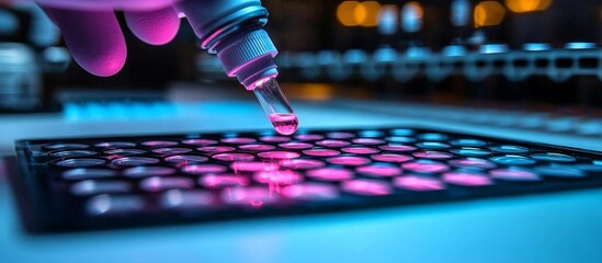 96 well microplate containing biological samples and a PCR well plate With copyspace for text , isolated on white background,  , copy space, copy space for text,