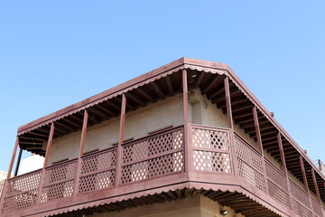 Obraz premium Balcony as an architectural detail in the construction of buildings and structures