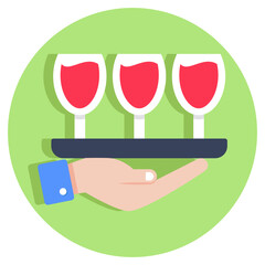 Glass tray icon, editable vector