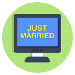 Perfect design icon of just married