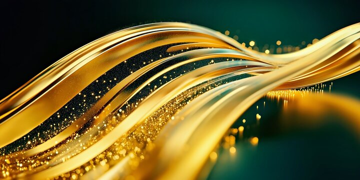Abstract golden flowing waves for luxury backgrounds and design elements
