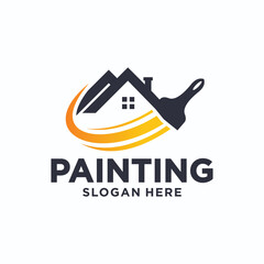 house painting logo, house painting service logo design, house painting consulting agency.