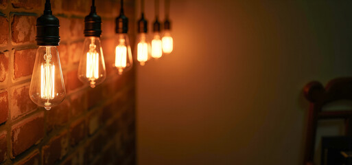 abstract background vintage Edison lamps