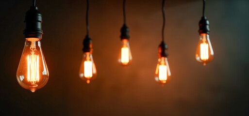 abstract background vintage Edison lamps