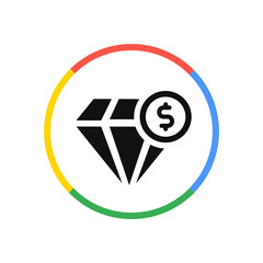 Fototapeta premium Diamond with Dollar Icon 