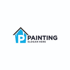 house painting logo, house painting service logo design, house painting consulting agency.
