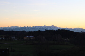 sunset in the mountains