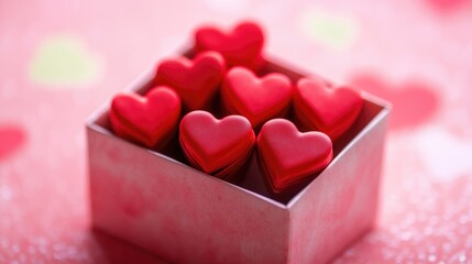 Obraz premium A box overflowing with numerous red hearts, perfect for Valentine's Day or romantic gestures