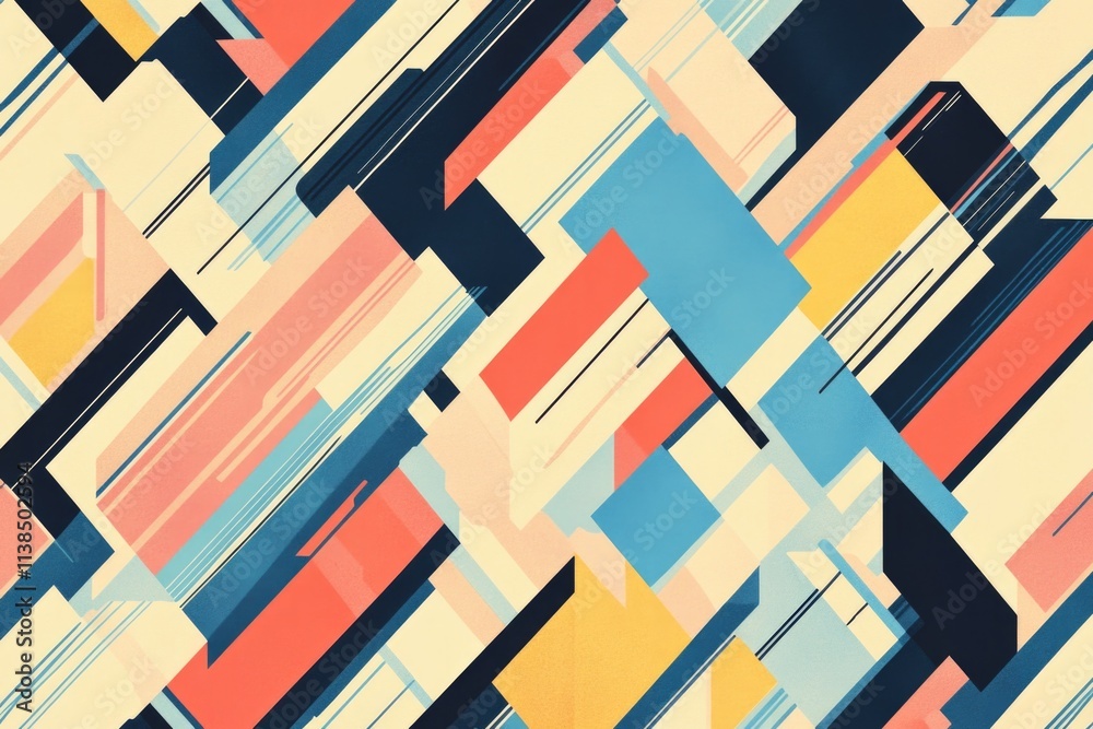 Poster A vibrant and intricate design featuring interconnected lines and shapes