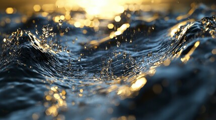 Sound waves creating rippling water effects serene lake nature photography golden hour close-up fluid dynamics