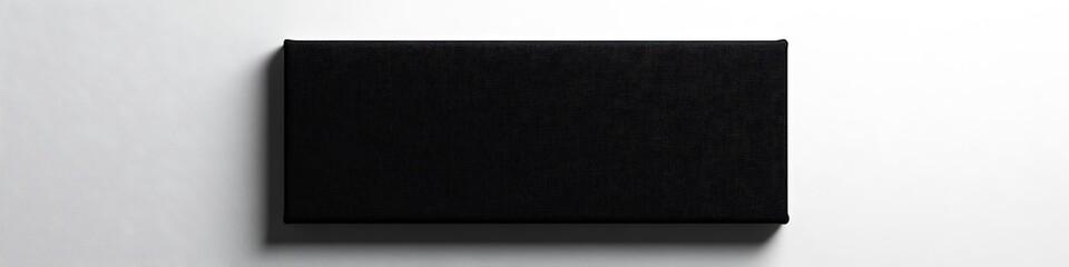 High-quality black cloth canvas mockup on a plain white background