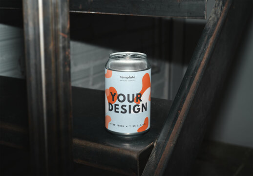 Mockup Of Customizable 12Oz Drinks Can