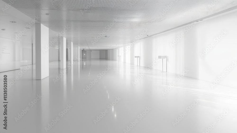 Poster abstract symbolism in a vast white expanse modern architectural design minimalist environment interi