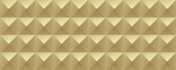 Gold seamless 3d geometric pattern with optical illusions for wrapping paper, banner, cover design, catalog. Golden modern premium background. Wallpapers. 3D Tiles