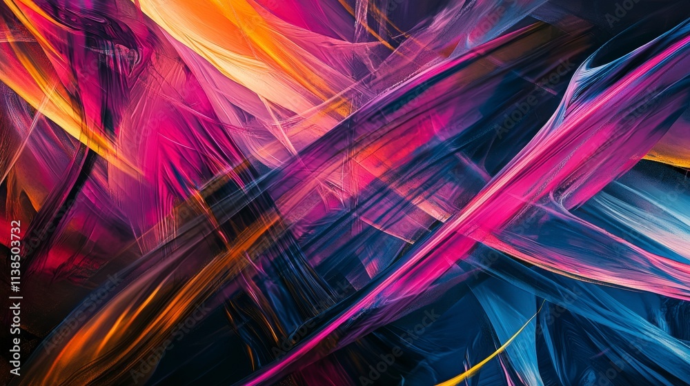 Poster dynamic abstract line art creative studio digital artwork vibrant colors close-up modern expressioni