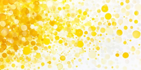 Abstract Yellow Circles Watercolor Paint Background
