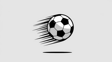 Obraz premium Dynamic Soccer Ball in Motion with Speed Lines on Gray Background