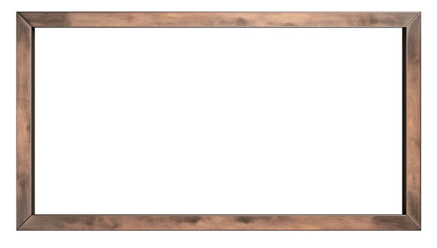 rectangular bronze photo frame with sleek design, isolated on black background, perfect for displaying artwork or photographs. frame metallic finish adds touch of elegance