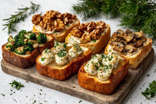 foie gras vegetal faux gras truffe, noix de cajou et champignon fait maison et tartines de pain  , isolated on white background,  , copy space, copy space for text,