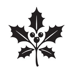 Holly Leaf Silhouette Illustration for Christmas Designs