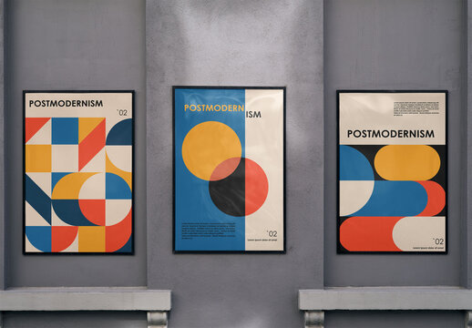 Mockup Of Three Vertical Customizable Posters