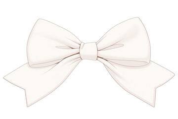 Naklejka premium Elegant white ribbon bow isolated on white background, showcasing minimalist design and simplicity. Perfect for gift wrapping, decoration, or fashion accessories. PNG transparent