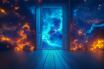 the door to space. space. for the background.