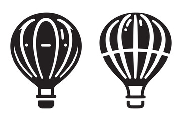 Obraz premium Hot Air Balloon Silhouette Classic Vector Illustrations