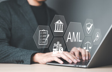 AML Anti-Money Laundering Financial Compliance Concept. financial regulations, banking...